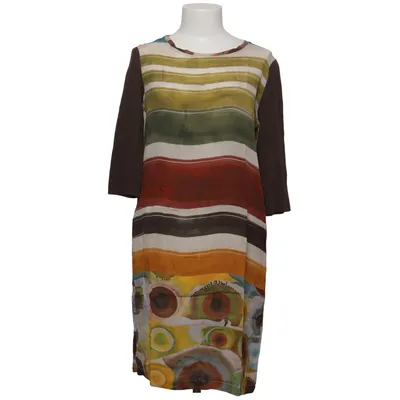 Robe (Vert, Marron, Multicolore) de Maliparmi Coton, Soie, Viscose