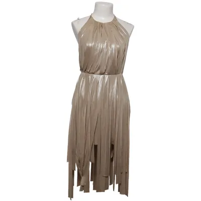 Halterneck-kjole (Beige) fra Halston Heritage Elastan, Polyester