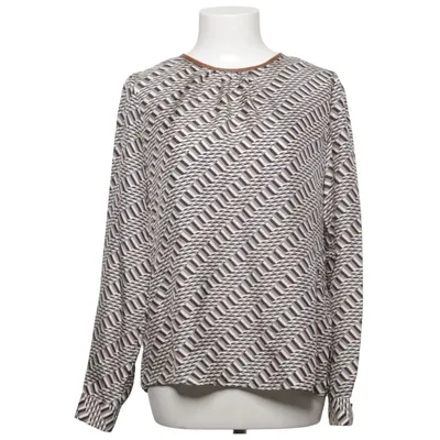 Blouse (Gray, White) from Caliban Silk