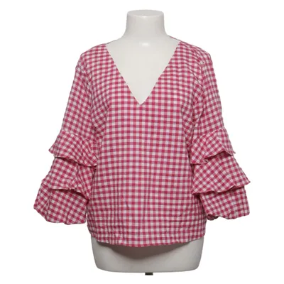 Wrap blouse (Pink, White) from Zara Basic Collection Cotton, Elastane, Polyester