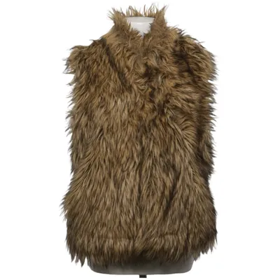 Outer vest (Beige, Brown) from Ci Sono by Cavalini Acrylic, Faux leather, Polyester