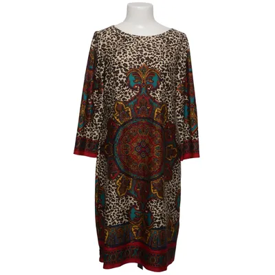 Dress (Beige, Multicolored) from London Times Elastane, Polyester