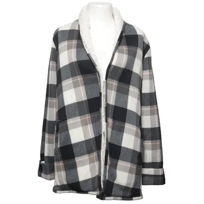 Jacket (Black, White, Gray) from Abercrombie & Fitch Faux fur, Polyester