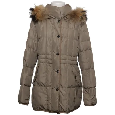 Dunjacka (Beige) från Cassani Dun, Skinnimitation, Fjädrar, Polyester, Viskos, Ull
