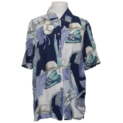 Short sleeve shirt (Blue, White, Multicolored) Viscose