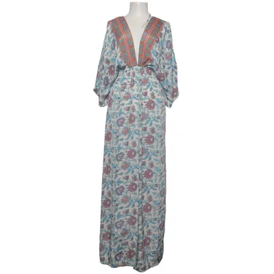 Maxi jurk (Wit, Blauw, Meerkleurig) van Salinas Polyester, Zijde