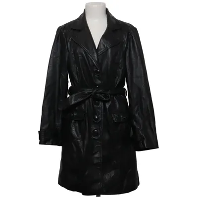 Leather coat (Black) from In Extenso Leather, Polyester