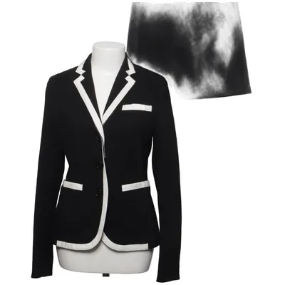 Skirt suit (Black, White) from St Emile Acetate, Elastane, Polybutylene