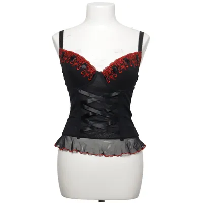 Korset (Zwart, Rood) van Sensuality Katoen, Elastaan, Polyamide, Polyester