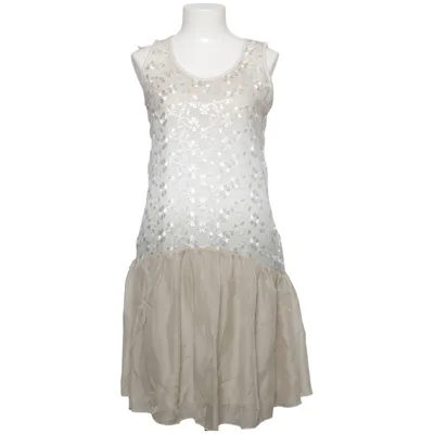 Dress (White, Beige) from Linea Tesini Elastane, Polyester, Viscose