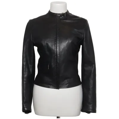 Veste en cuir (Noir) de Mango Cuir, Polyester