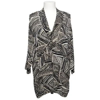 Wrap blouse (Black, Beige, White) from Doris Streich Elastane, Viscose