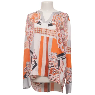 Bluse (Orange, Hvid, Grå) fra Herzen´s Angelegenheit Elastan, Silke