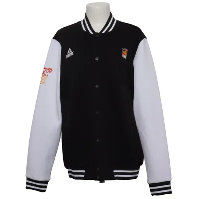 Veste universitaire (Noir, Blanc) de Peak Coton, Polyester
