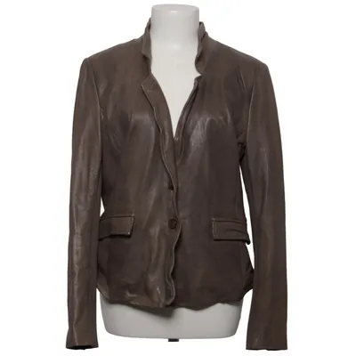 Læderblazer (Brun) fra Muubaa Bomuld, Læder, Polyester