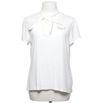Sløjfebluse (Hvid) fra Hallhuber Elastan, Silke, Viscose