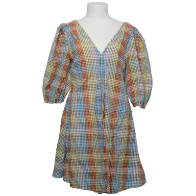 Dress (Blue, Yellow, Multicolored) from Ganni Cotton, Polyamide, Polyester