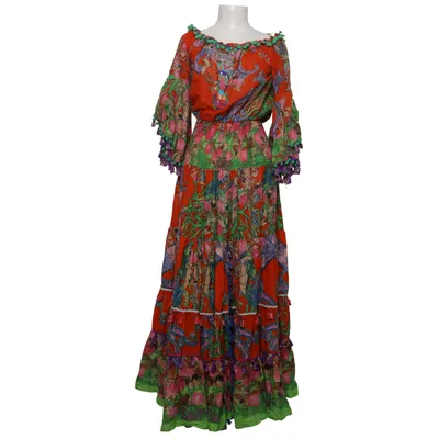 Maxi dress (Red, Multicolored) from Antica Sartoria Cotton