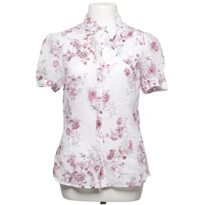 Chemise à manches courtes (Blanc, Violet) de Massimo Dutti Woman