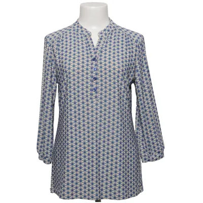 Blouse (Blue, White) from Angelle Milan Elastane, Polyester