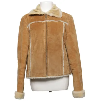 Shearling jacket (Beige) from Saki Puls Acrylic, Leather