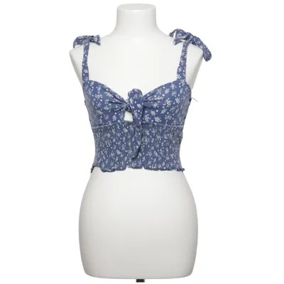 Crop top (Bleu, Blanc) de Pamela x NA-KD Élasthane, Polyester, Viscose