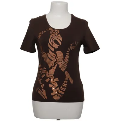 T-shirt (Brun) från Carlo Colucci Bomull, Elastan