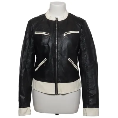 Bikerjacka (Svart, Vit) från Alba Moda Polyuretan, Viskos