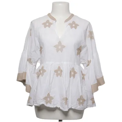 Blouse (White, Brown) from Hallhuber Cotton