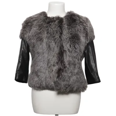 Fur jacket (Gray, Black) from J Brand Acetate, Leather, Fur