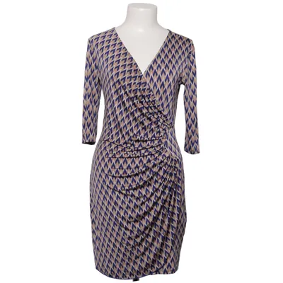 Wrap dress (Blue, Beige) from Lady Lol Paris Elastane, Polyester