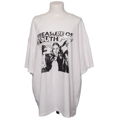 T-shirt (Vit, Svart) från Shein Curve Bomull, Elastan, Polyester