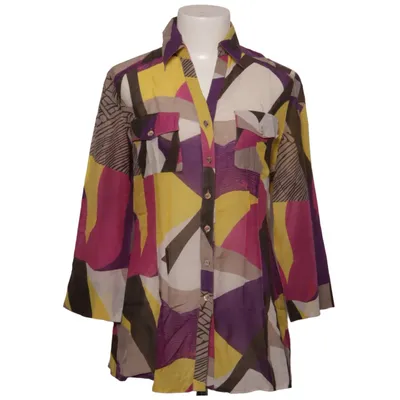 Bluse (Gul, Lilla, Flerfarvet) fra Apanage Collection Bomuld, Silke