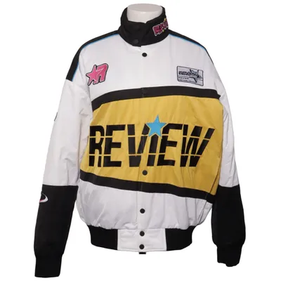 Bomberjakke (Hvid, Sort, Flerfarvet) fra Review Bomuld, Polyester