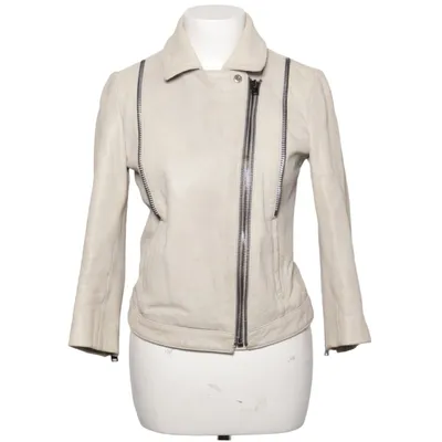 Biker jacket (Beige) from Tonycohen Leather, Polyester, Viscose