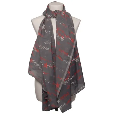Sjal (Grå, Rød, Hvid) fra Lafinesse Bomuld, Polyester