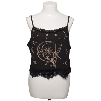 Crop top (Black, Multicolored) from Romwe Polyester