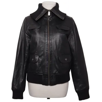 Leather jacket (Black) from East. Village Cotton, Leather, Polyester
