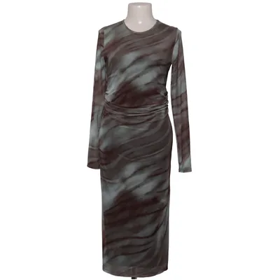 Maxikjole (Brun, Grøn, Flerfarvet) fra Bershka Elastan, Polyester