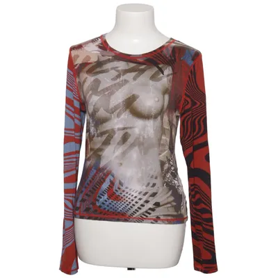 Langærmet t-shirt (Rød, Blå, Flerfarvet) fra Jaded London Elastan, Viscose