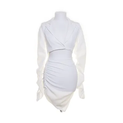 Klänning (Vit) från PrettyLittleThing Elastan, Polyester