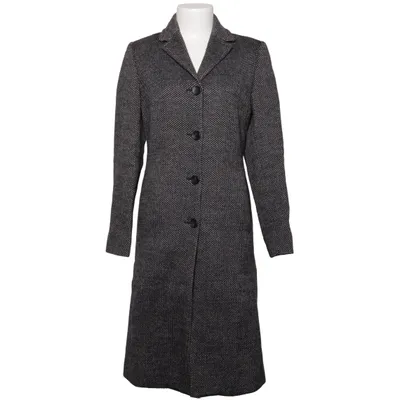 Coat (Black, White) from Woolmark Viscose, Wool
