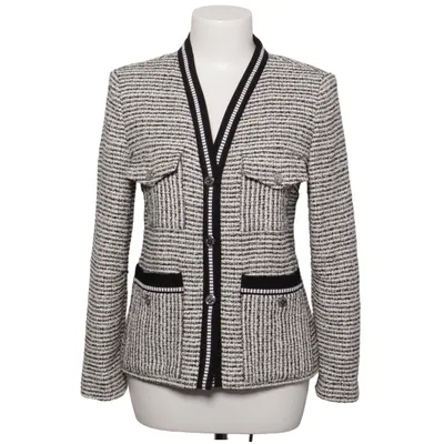 Blazer (Sort, Hvid) fra Maje Akryl, Bomuld, Elastan, Metallfiber, Polyamid, Polyester, Viscose