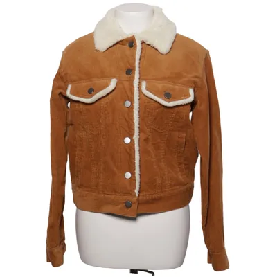 Lined denim jacket (Brown, White) from ASOS Denim Acrylic, Cotton, Polyester