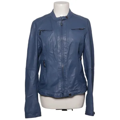 Læderjakke (Blå) fra Oakwood Bomuld, Læder, Polyester