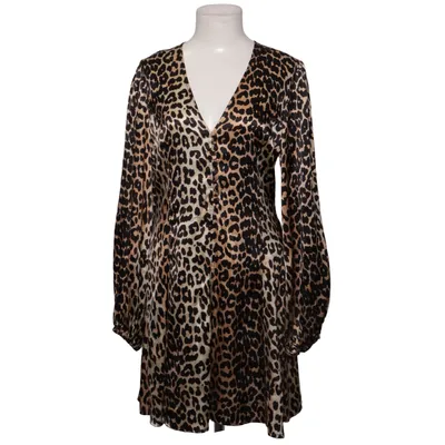 Dress (Beige, Black) from Ganni Elastane, Silk