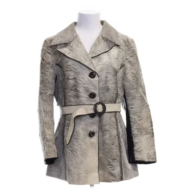 Pälsjacka (Grå, Svart) Skinn, Päls