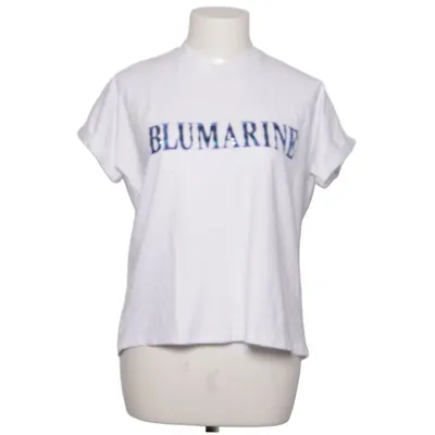 T-shirt (Vit, Blå) från Blumarine Bomull, Elastan