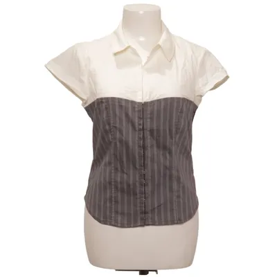 Short sleeve shirt (White, Gray) from Silence + Noise Cotton, Elastane, Polyamide, Polyester, Viscose