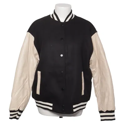 Varsity jacket (Black, Beige) from Effeny Polyester, Polyurethane, Wool